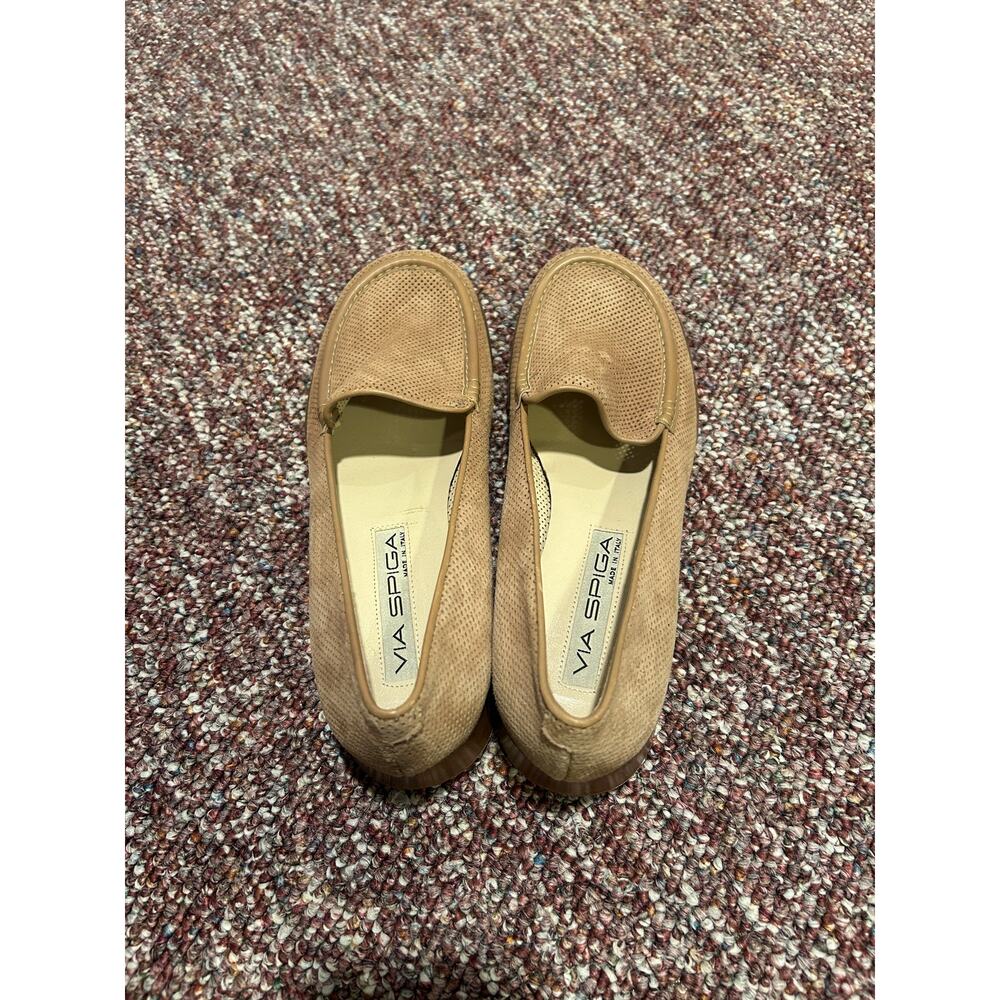 Vintage Via Spiga Womens Brown Suid Loafer Size 8.5